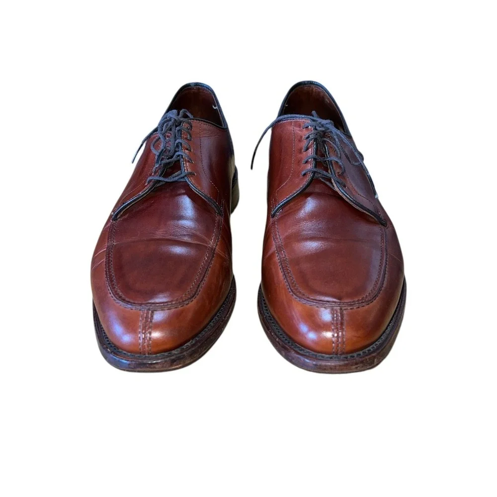 Allen Edmonds LaSalle Split Toe Derby Mens 12 Cognac Brown Leather Dress Shoes